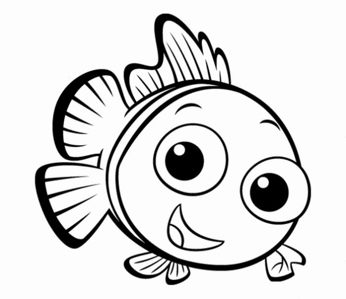 Fish coloring book pages